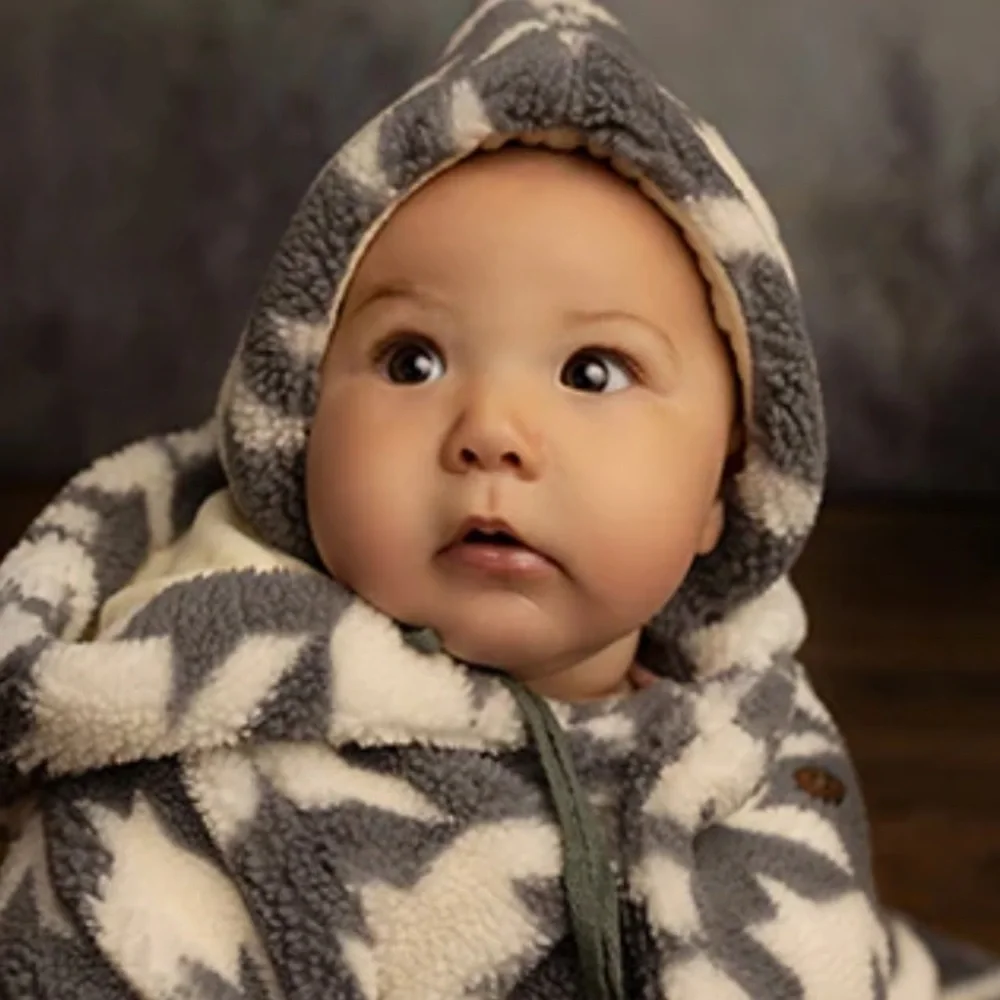 Citrine houndstooth hooded
